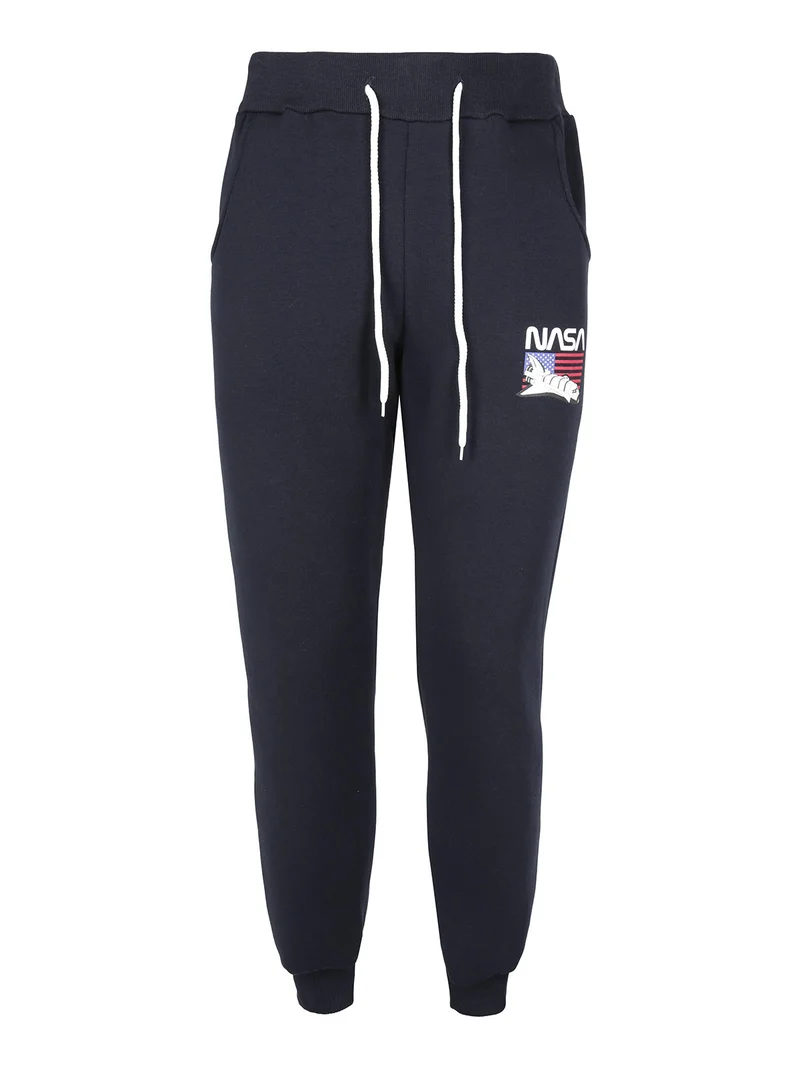 Pantaloni tuta da uomo con interno felpato - blu scuro