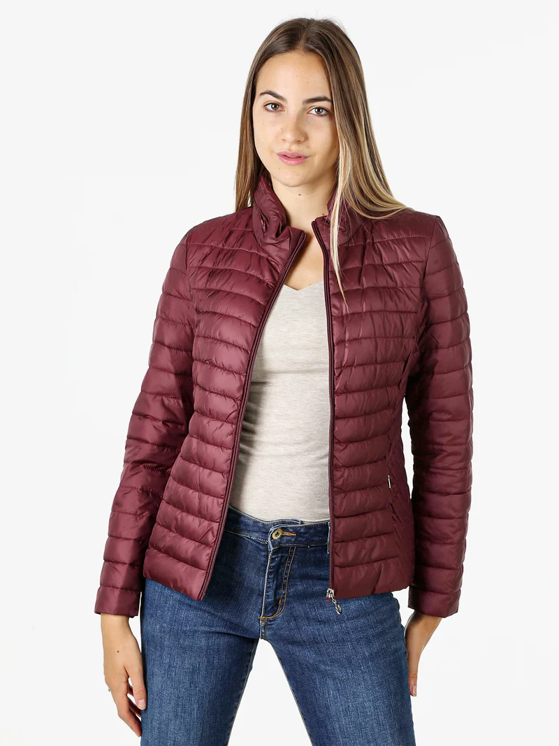 Giubbino donna modello 100 grammi con zip - bordeaux