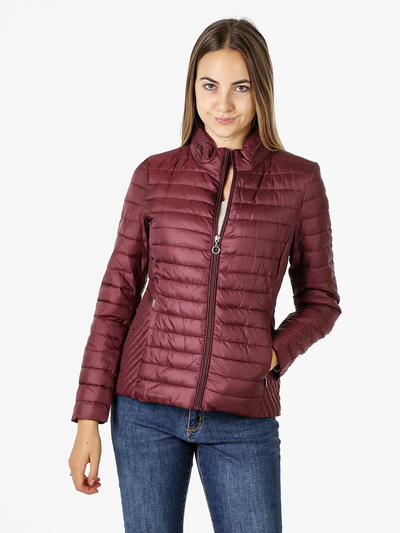Giubbino donna modello 100 grammi con zip - bordeaux