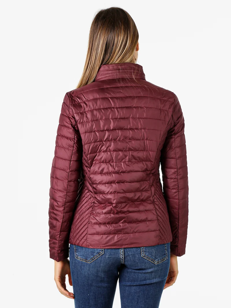 Giubbino donna modello 100 grammi con zip - bordeaux