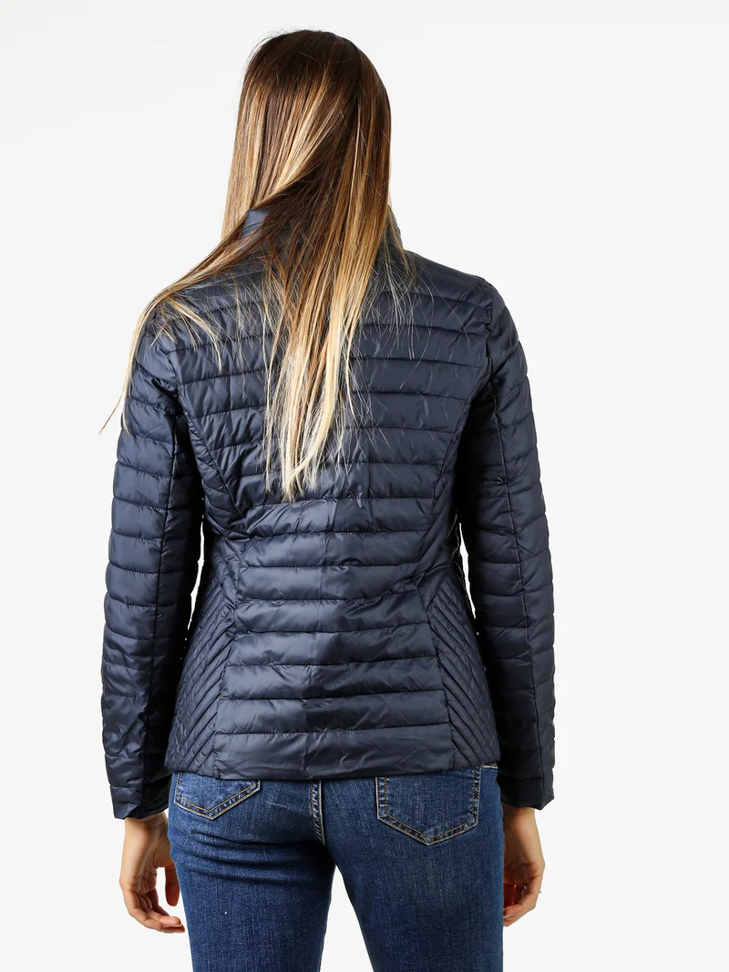 Giubbino donna modello 100 grammi con zip - blu scuro