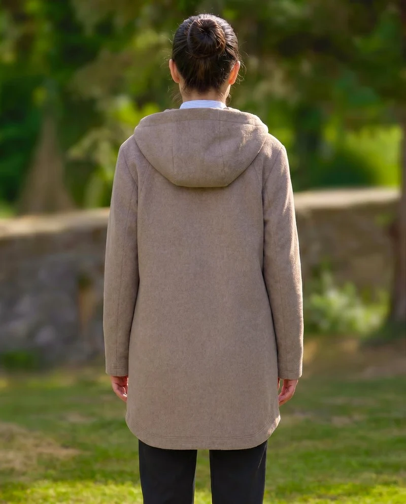 Damen-Parka "Liz Parka" aus Woll-Kaschmir-Mix in Taupe