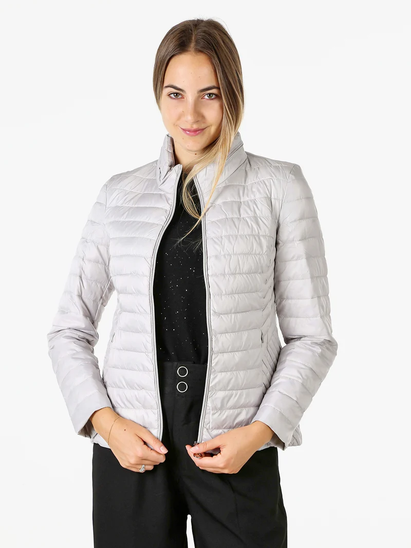 Giubbino donna modello 100 grammi con zip - beige