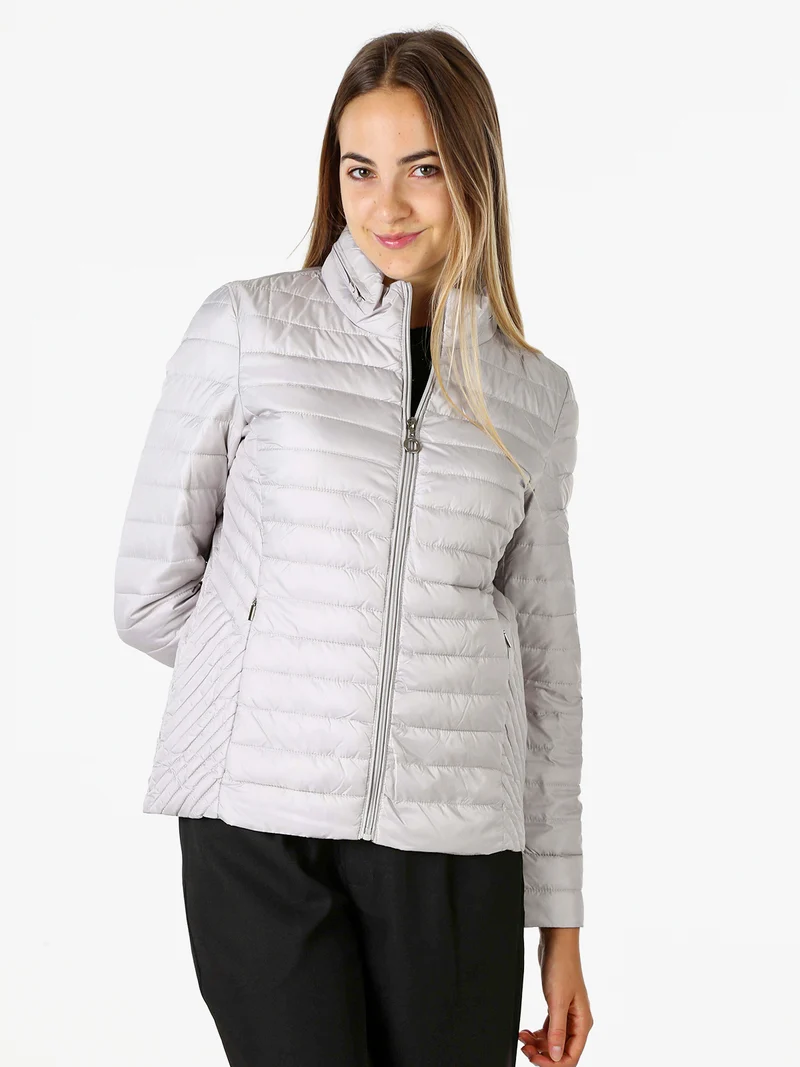 Giubbino donna modello 100 grammi con zip - beige
