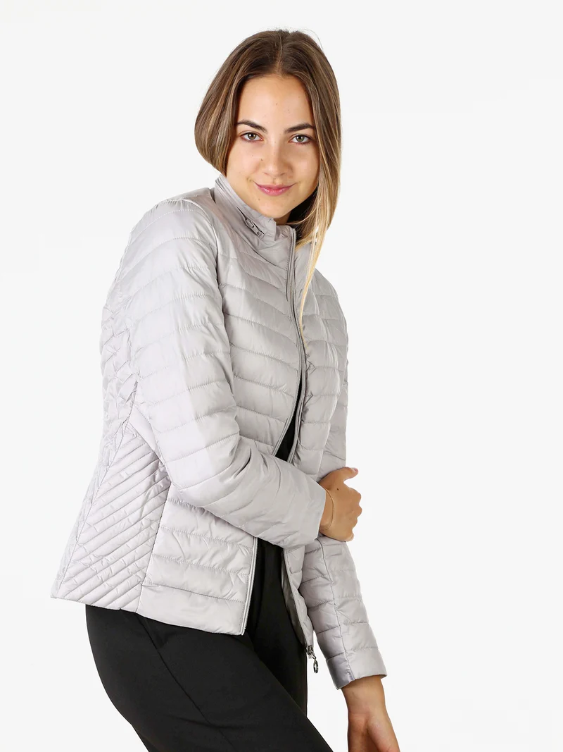 Giubbino donna modello 100 grammi con zip - beige