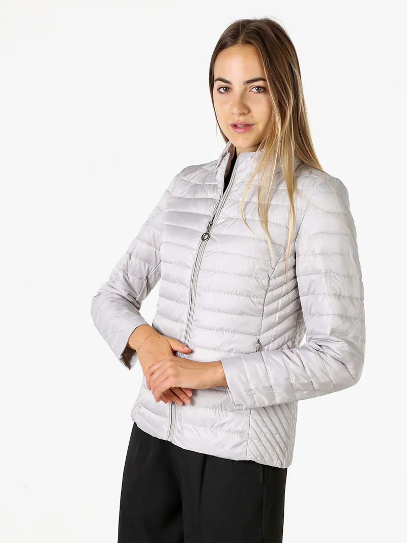 Giubbino donna modello 100 grammi con zip - beige