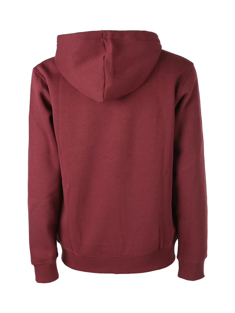Felpa uomo con cappuccio e zip - bordeaux
