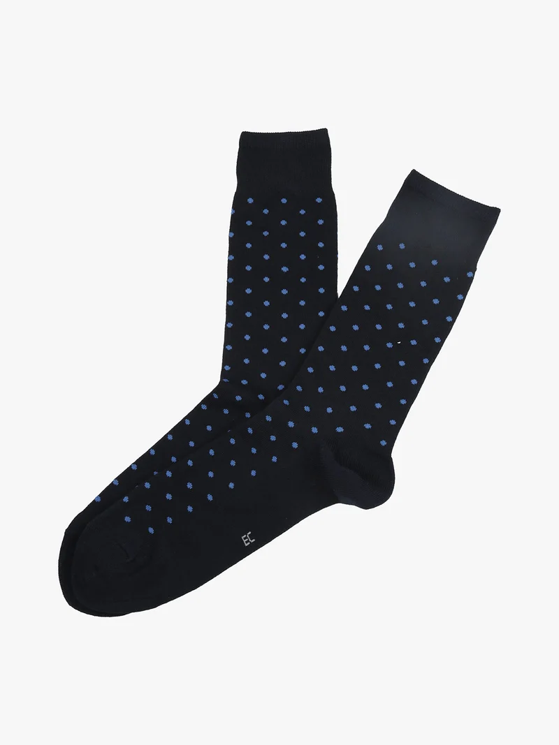 Calze corte uomo a pois in caldo cotone - blu