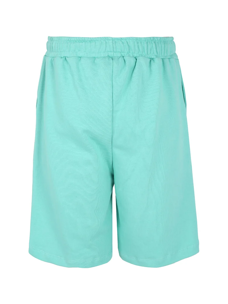 Bermuda da uomo in felpa con coulisse - verde chiaro