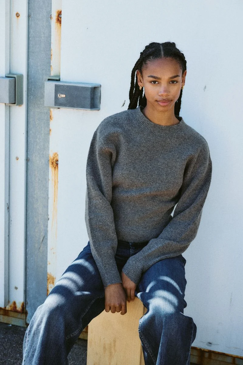 NMSLOAN L/S O-NECK KNIT NOOS