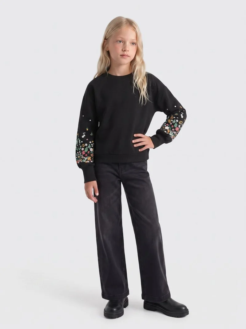 KOGBROOKE L/S O-NECK FLOWER SWT NOOS