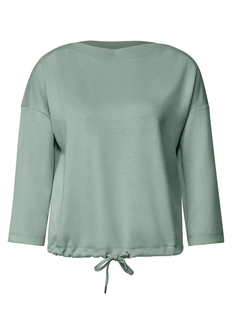 3/4-Arm Shirt mit Boat Neck und Tunnelzug