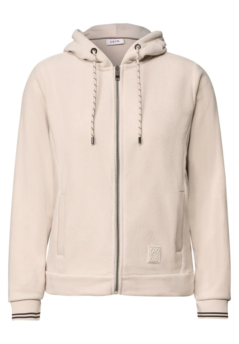 Langarm Fleece Jacke mit Kapuze