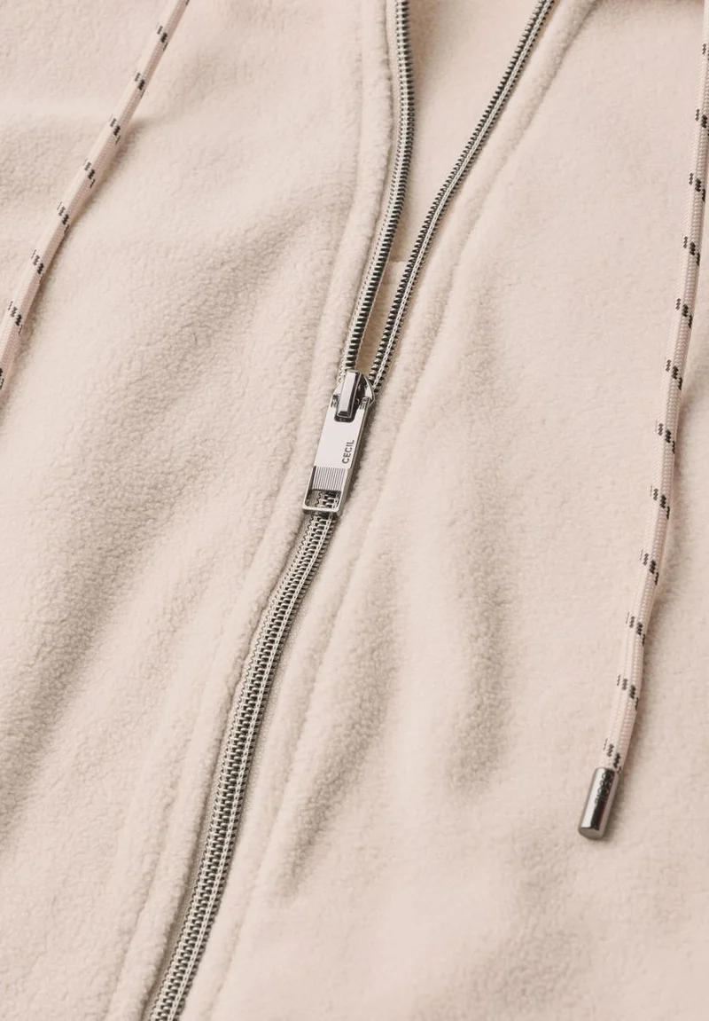 Langarm Fleece Jacke mit Kapuze