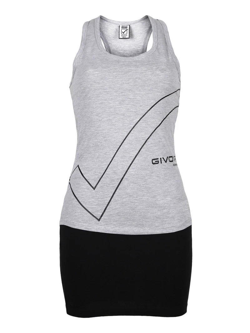 Completo donna top + gonna in cotone - grigio