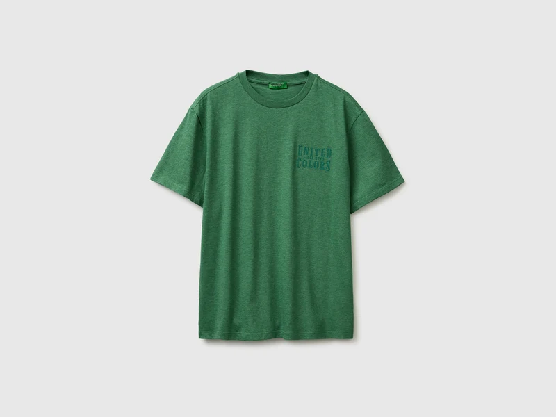 Melange-T-Shirt mit Logo