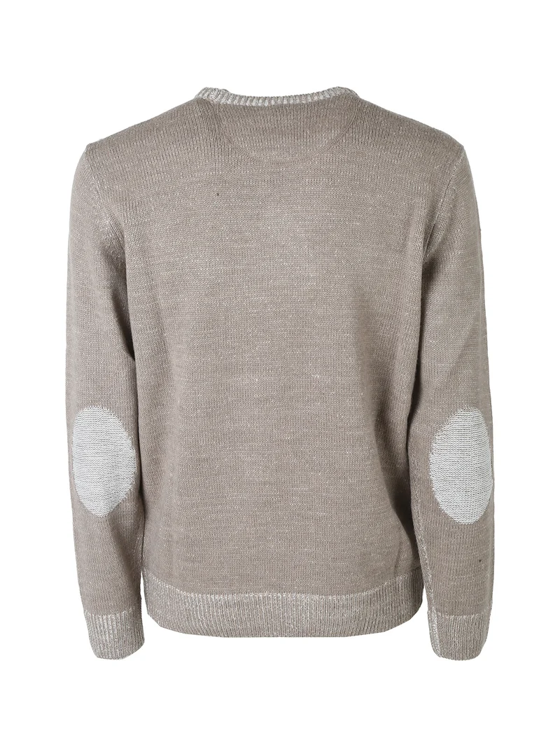 Maglione girocollo da uomo in misto lana con taschino - sabbia