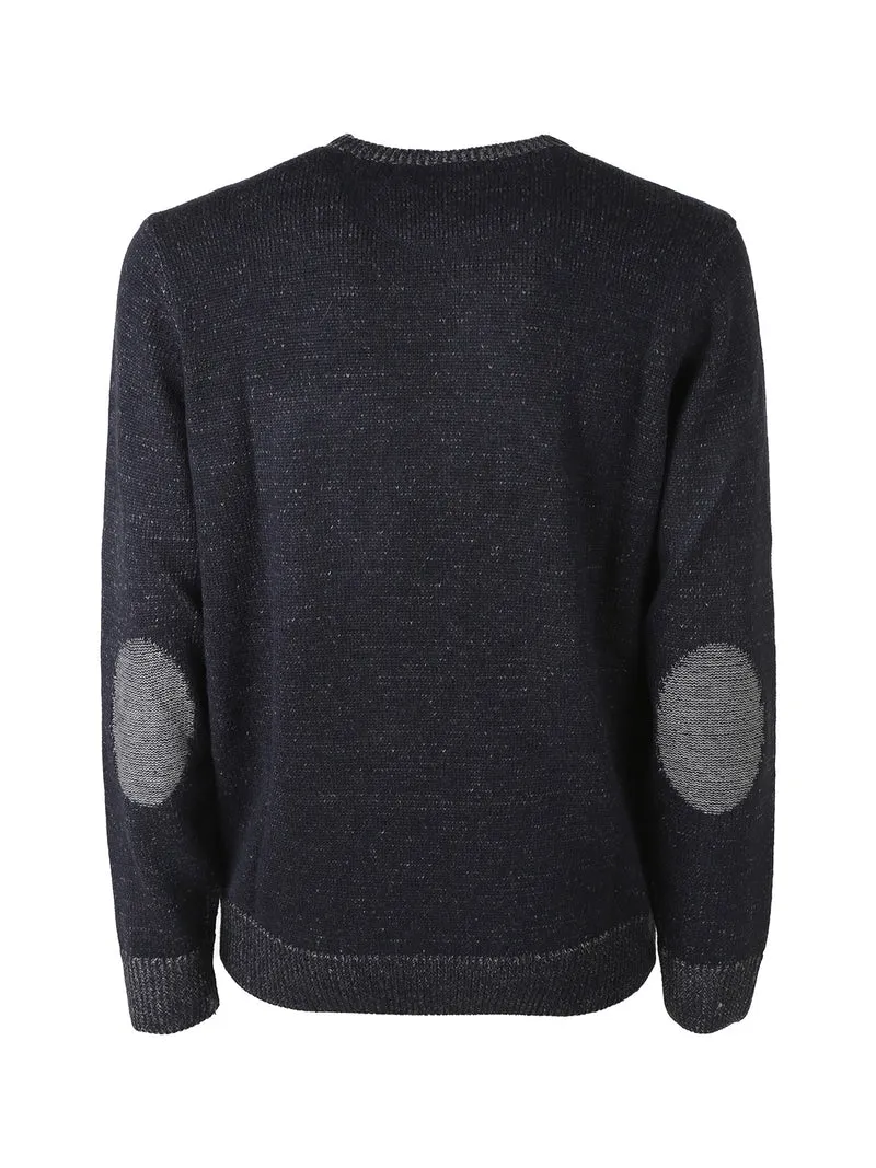 Maglione girocollo da uomo in misto lana con taschino - antracite