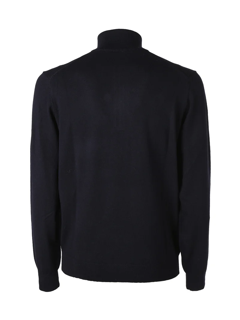 Maglia uomo a collo alto con mezza zip - blu scuro