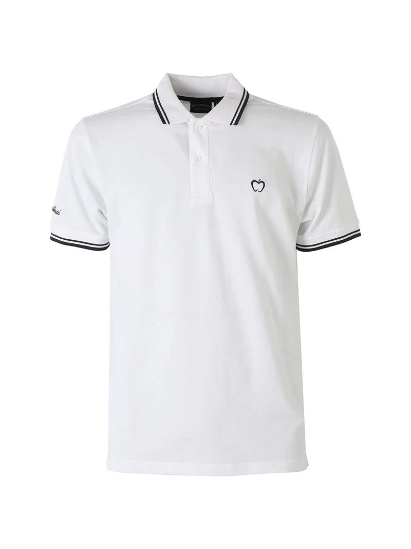 Polo da uomo in cotone a maniche corte - bianco
