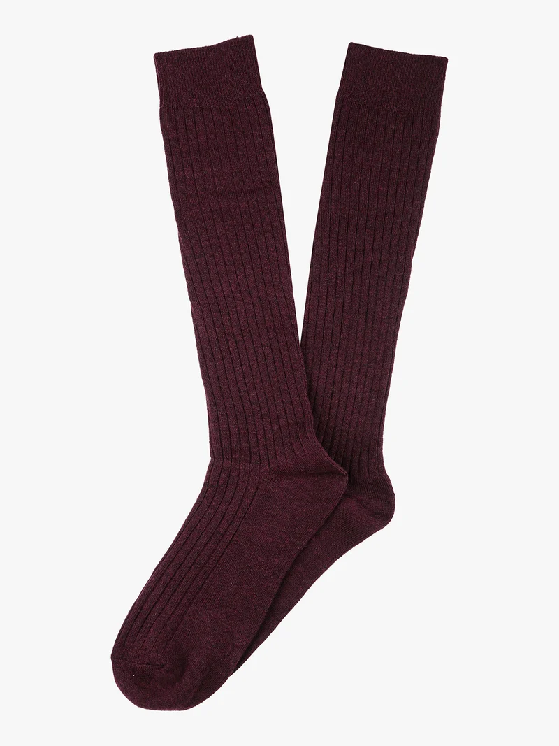 Calze lunghe donna in misto cashmere - bordeaux