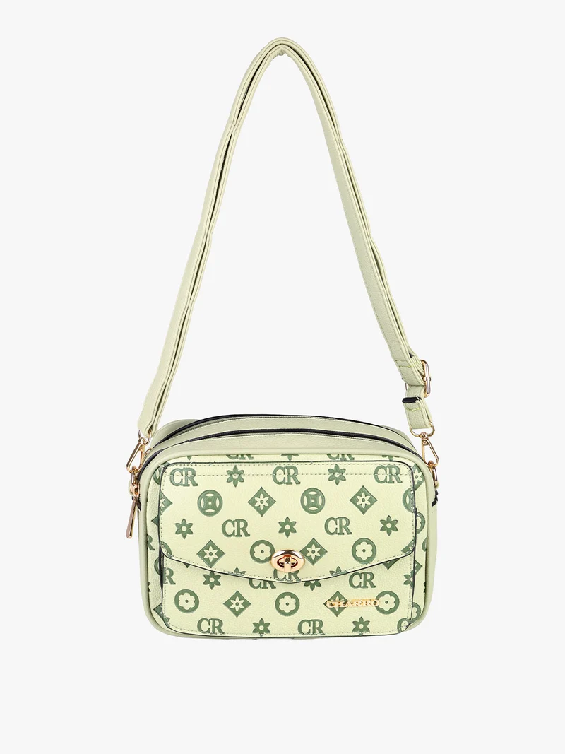 Borsa a tracolla da donna con stampe - pistacchio