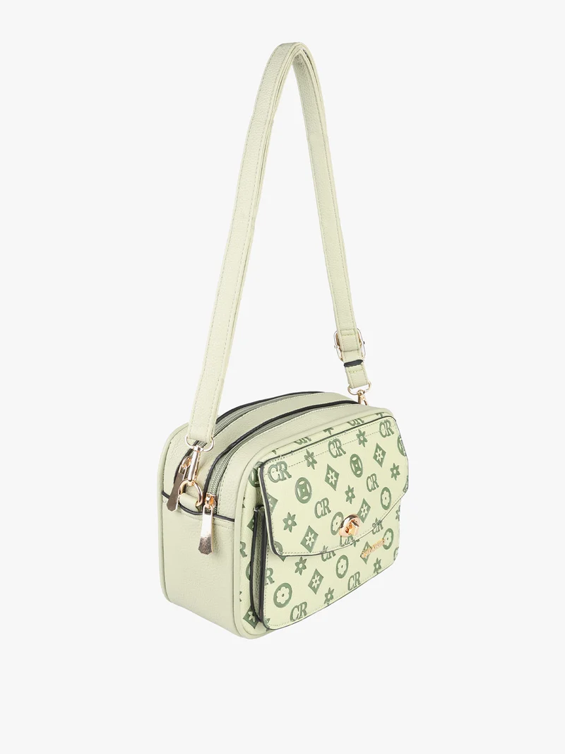 Borsa a tracolla da donna con stampe - pistacchio