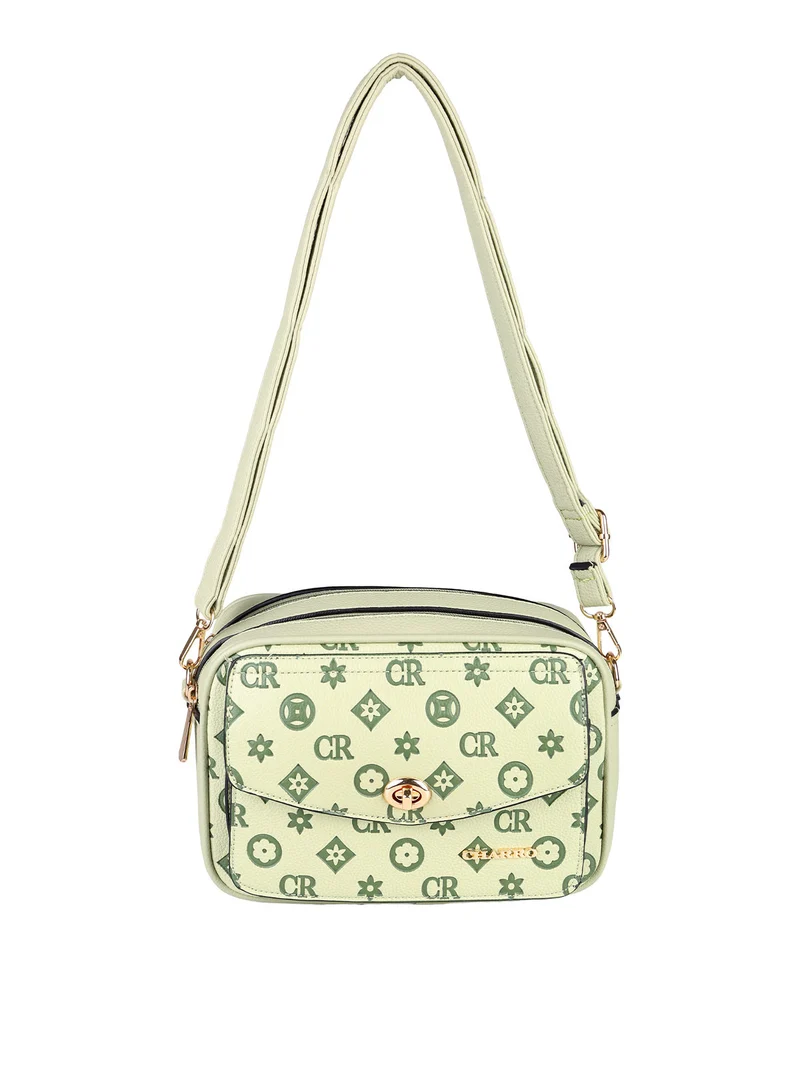 Borsa a tracolla da donna con stampe - pistacchio