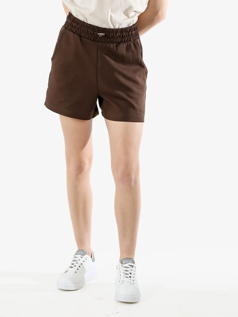 Shorts donna con coulisse - moro
