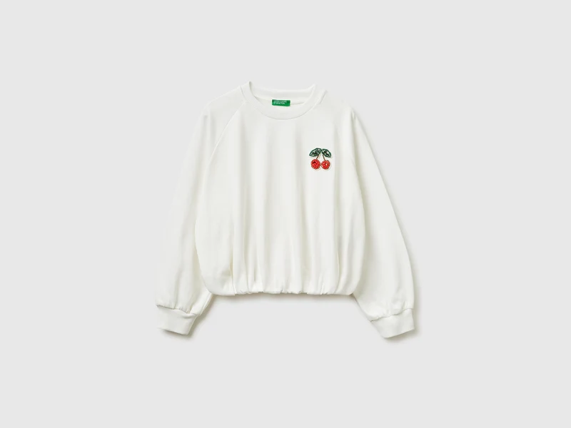 Oversize-Sweatshirt mit Schmuckapplikation