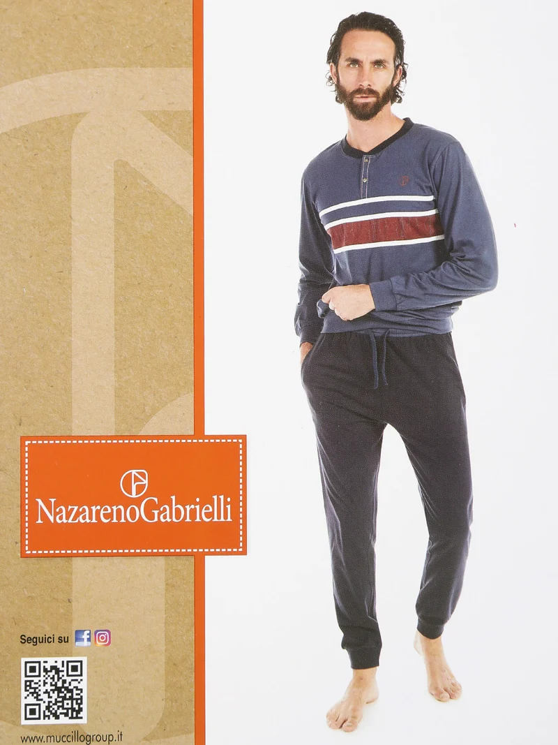 Pigiama lungo uomo in cotone - oliva