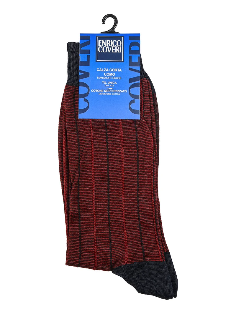 Calze corte da uomo in cotone mercerizzato - rosso