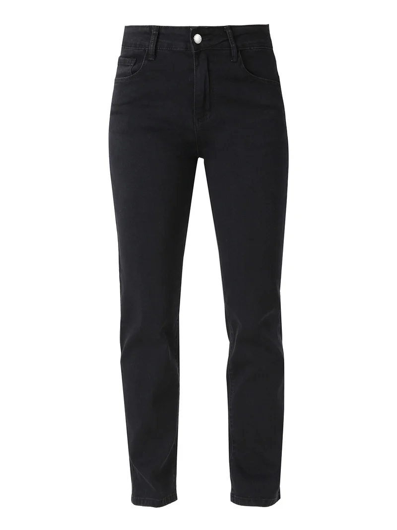 Pantaloni jeans push-up da donna taglie grandi - nero