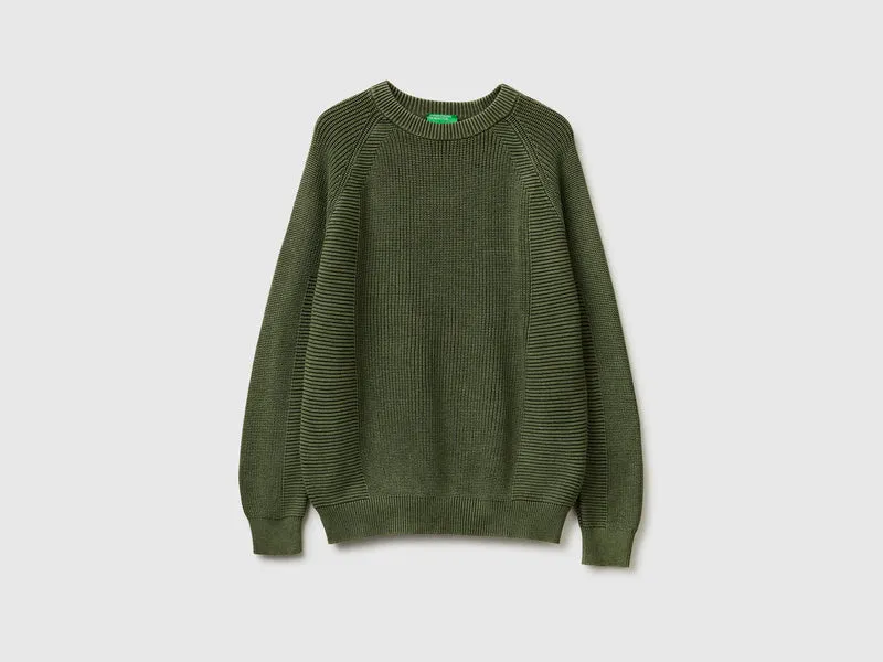 Regular Fit Stone-Washed-Pullover