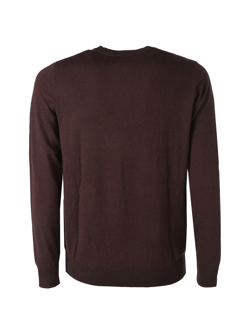 Maglione girocollo da uomo in misto lana tinta unita - moro