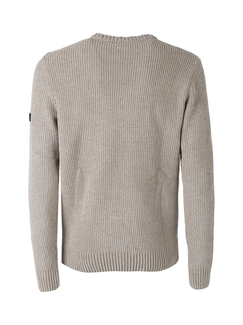 Maglione girocollo da uomo in ciniglia - fango