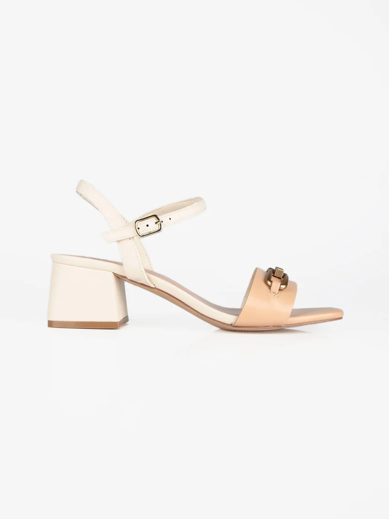 Sandali donna con tacco - beige