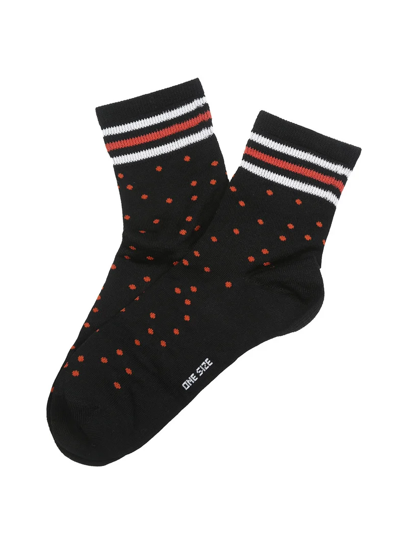 Calze da donna midi a pois - nero