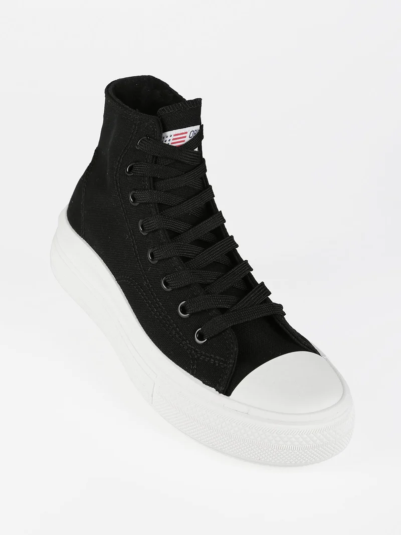 Sneakers alte da donna con platform - nero