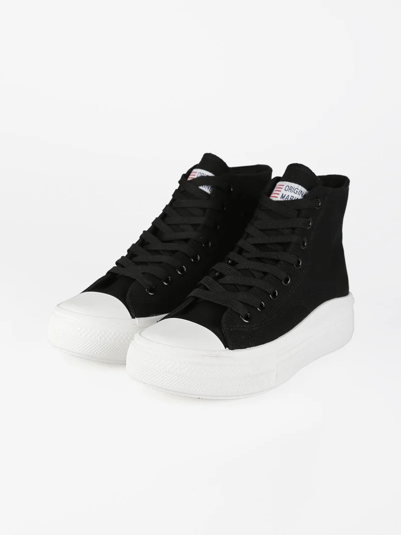 Sneakers alte da donna con platform - nero