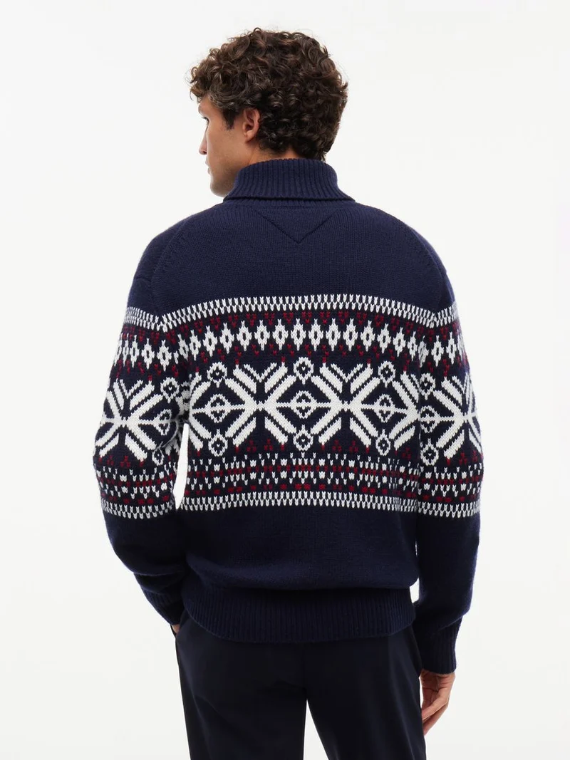 PLACED FAIRISLE WOOL BLEND ROLL