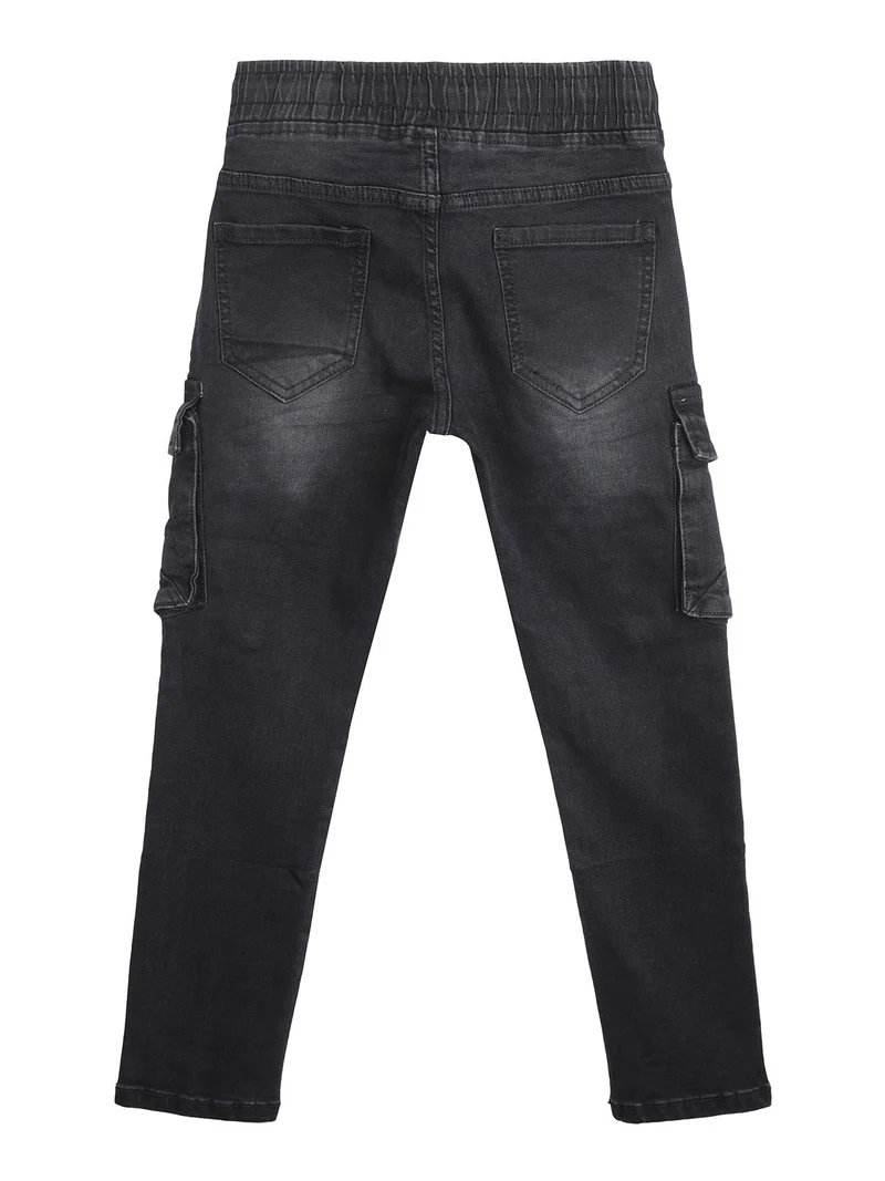 Jeans da ragazzo con tasconi laterali - nero