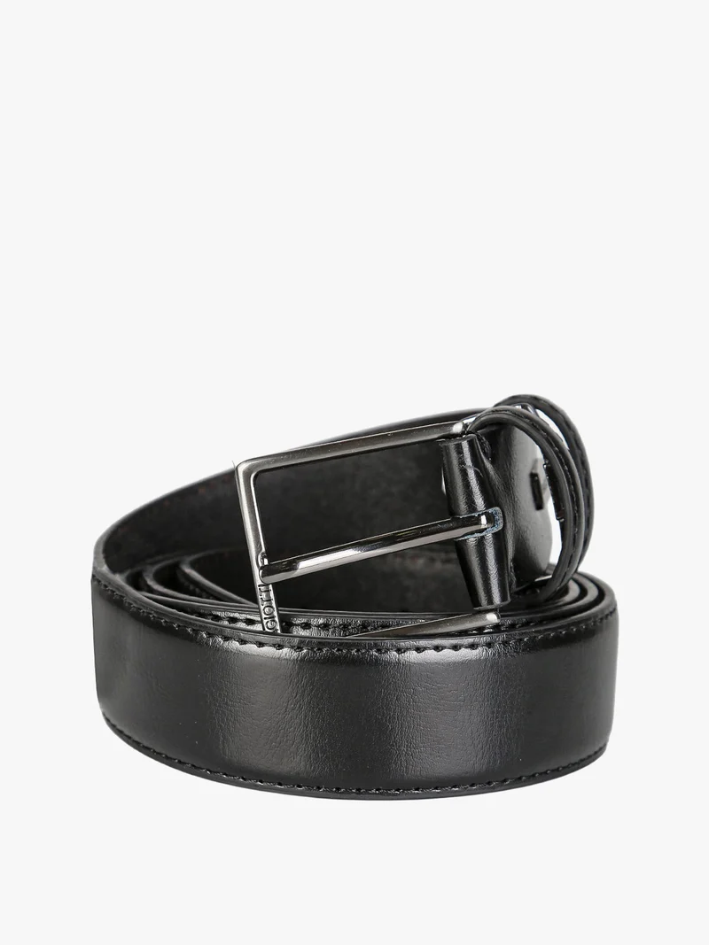 Cintura da uomo in pelle rivestita - nero