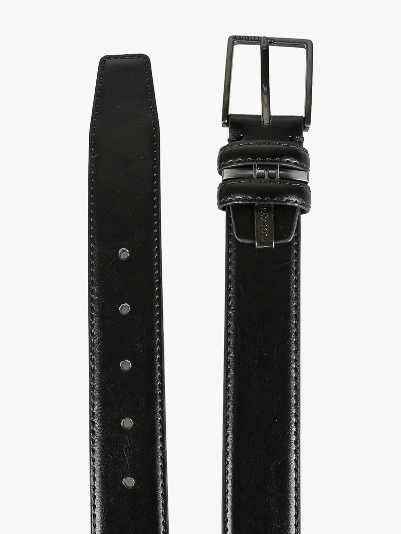 Cintura da uomo in pelle rivestita - nero
