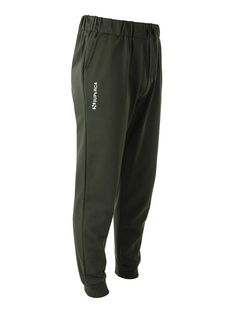 Pantaloni tuta da uomo in felpa con coulisse e polsini - militare
