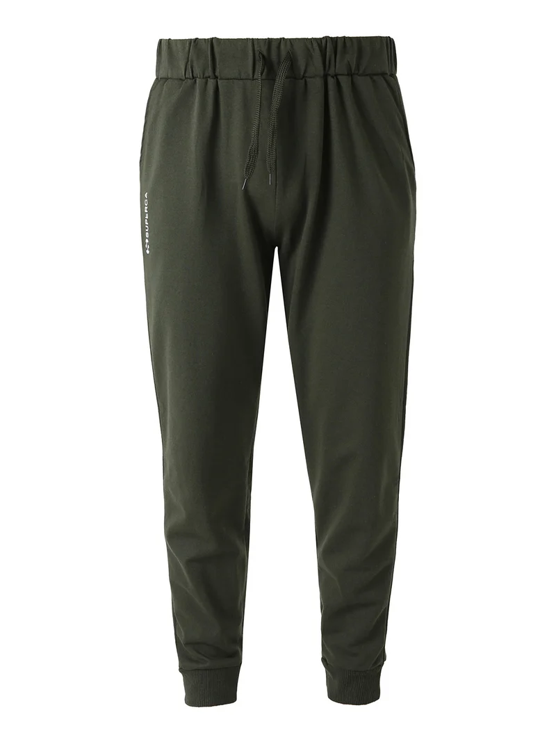 Pantaloni tuta da uomo in felpa con coulisse e polsini - militare