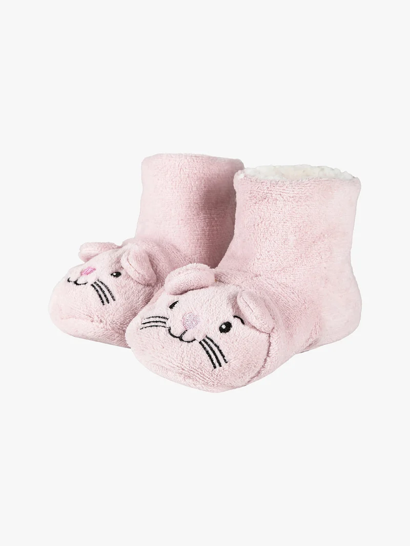 Babbucce alte antiscivolo da bambina - rosa