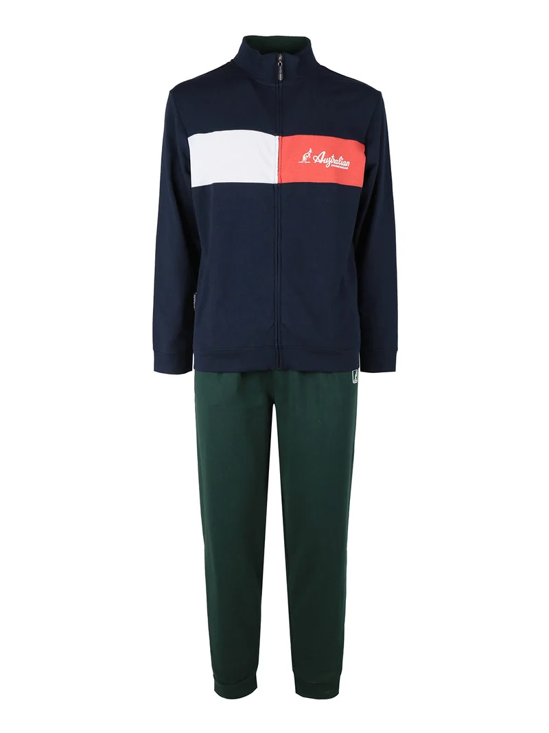Completo tuta da uomo 2 pezzi con zip - blu scuro