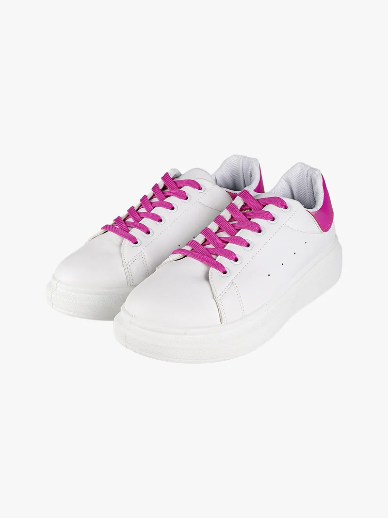 Sneakers fluo con platform - fucsia