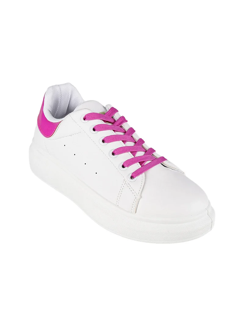 Sneakers fluo con platform - fucsia